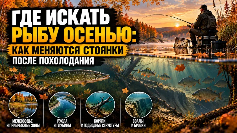 Где искать рыбу осенью: как меняются стоянки после похолодания
