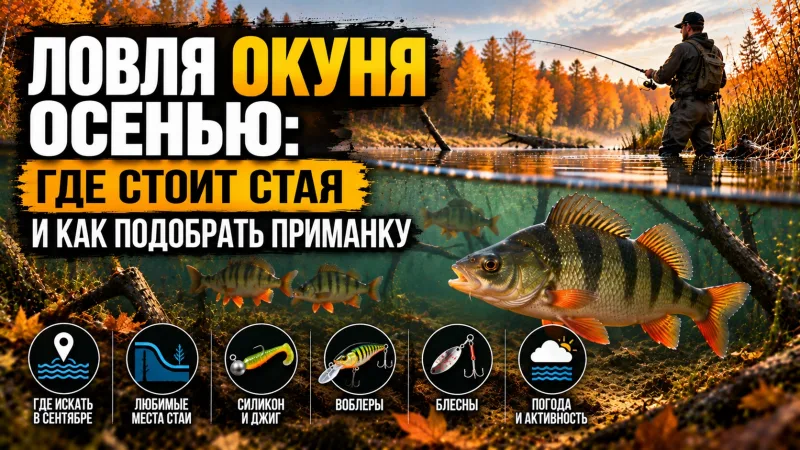 Ловля окуня осенью: где стоит стая и как подобрать приманку