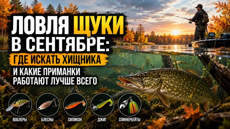 Ловля щуки в сентябре: где искать хищника и какие приманки работают лучше всего